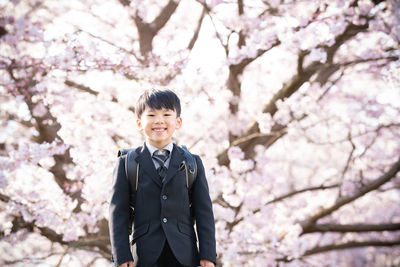 Portrait of a girl with cherry blossom