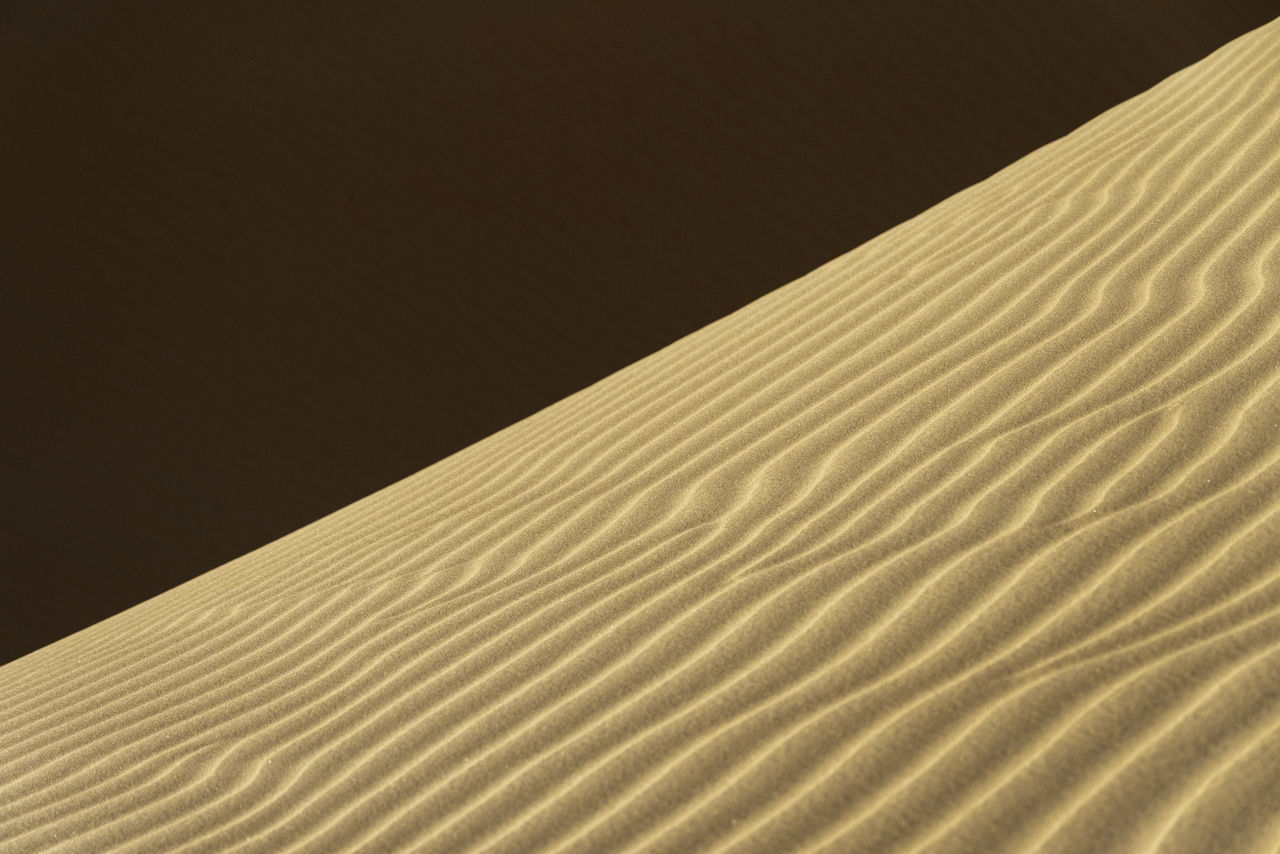 SAND DUNES AGAINST CLEAR SKY