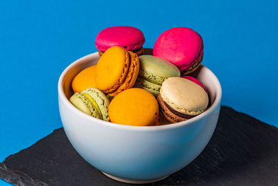 Close-up of fruits in bowl on table