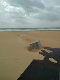 Scenic view of beach against sky