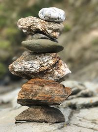 Close-up of stack of rock