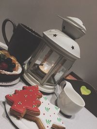 Close-up of dessert on table