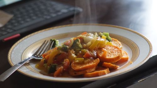 Close-up of food in plate