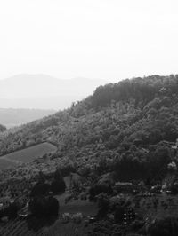 Scenic view of mountains against clear sky