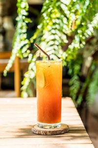 Close-up of drink on table