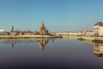 Reflection of buildings in water