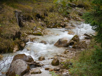 Scenic view of waterfall