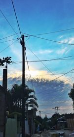 Low angle view of power lines