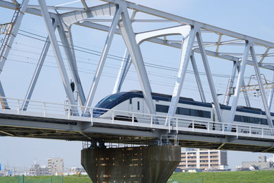 Bridge against sky in city