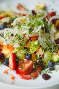 Close-up of  healthy meal served in plate