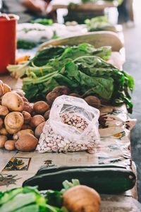 Close-up of vegetables for sale in market