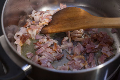 Close-up of meat in bowl