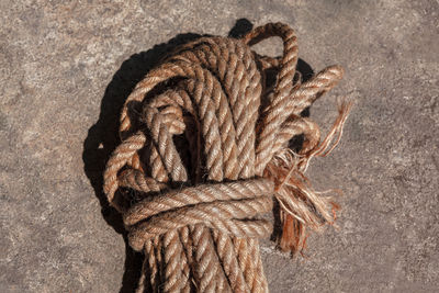 Rope made of natural fibers . macro image of rope