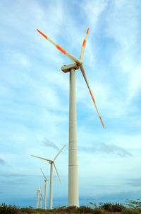 Low angle view of traditional windmill