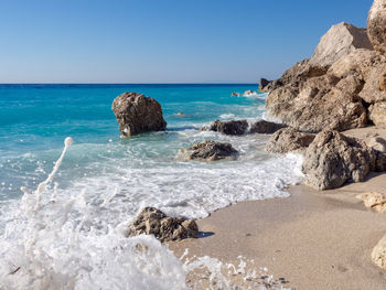 Kalamitsi beach on lefkada island