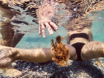 Low section of woman in swimming pool