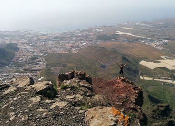 Aerial view of landscape against sky