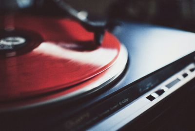 Close-up of record player needle