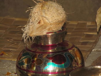 Close-up of food on table