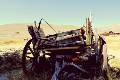 Abandoned cart of field