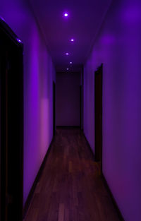 Illuminated purple door
