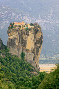 Roussanou monastery at meteora, greece. monasteries of meteora is a picturesque religious complex