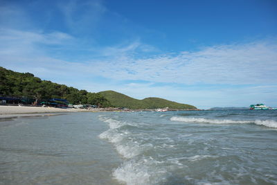 Scenic view of beach against sky