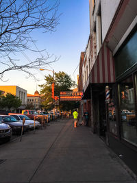 Road along buildings