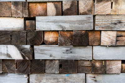 Full frame shot of wood stack