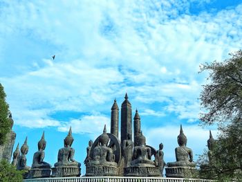 Panoramic view of temple building against sky