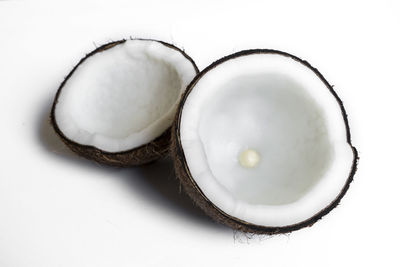 High angle view of fruits on white background