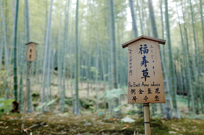 Text written on wooden board