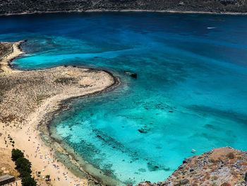 High angle view of sea shore