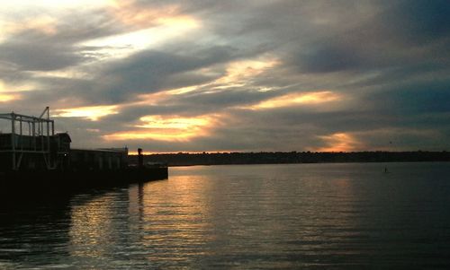 Scenic view of sea at sunset