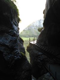 View of cliffs on mountain