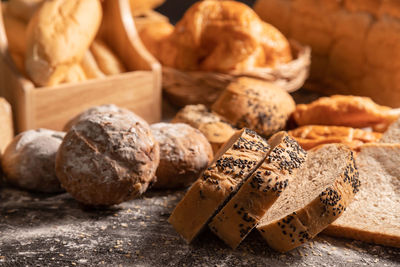 Close-up of bread on table