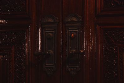 Closed door of wooden door