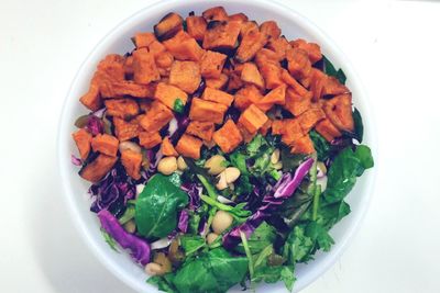 Directly above shot of food in bowl