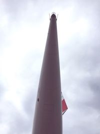 Low angle view of flag against sky