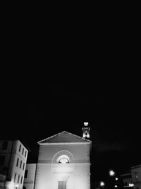 Low angle view of building at night