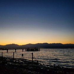 Scenic view of mountains at sunset