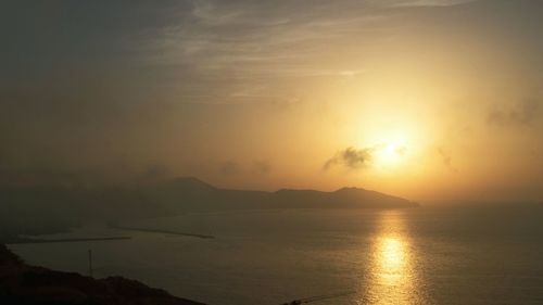 Scenic view of sunset over sea