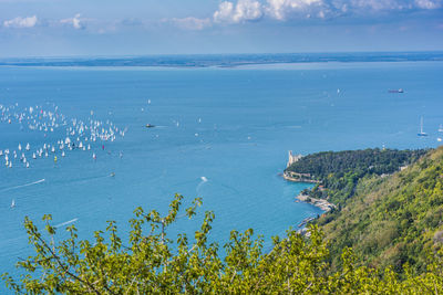 High angle view of sea against sky