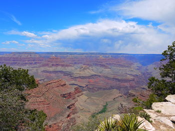 Scenic view of landscape against cloudy sky