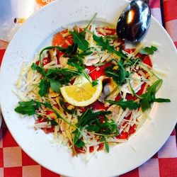 Close-up of food served in plate