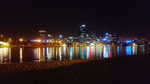 Illuminated city at night