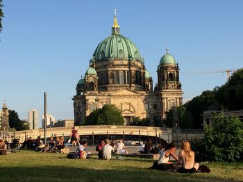 Tourists at lawn