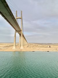 Bridge over sea against sky