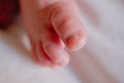 Close-up of baby hand