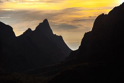 Scenic view of dramatic sky during sunset